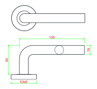 Modern Interior Tube Door Lever Handle