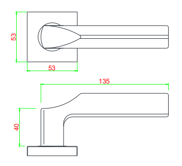 High Quality Modern Interior Square Door Lever Handle