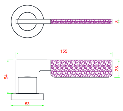 Black Leather Lever Door Handle