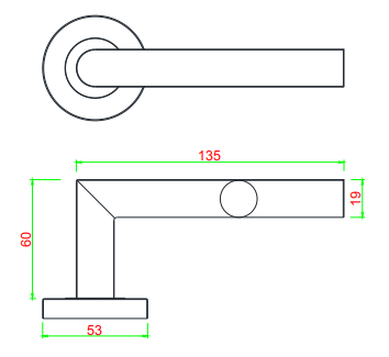 Professional Grade Hollow Lever Handle