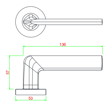 Bedroom Lever Door Handle for Double Door