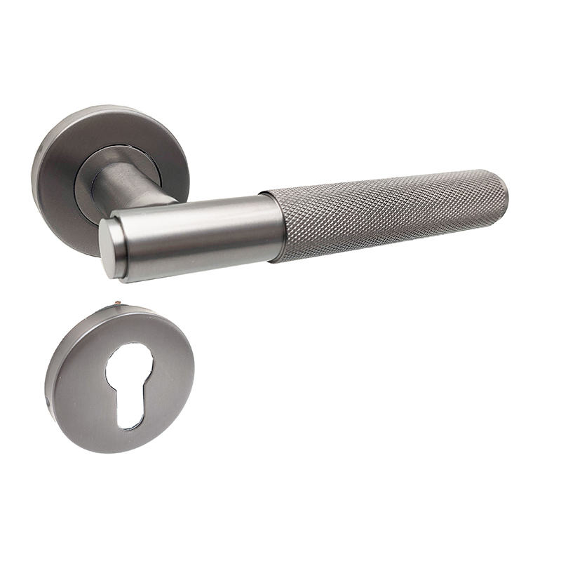 gold black polished knurled door handles